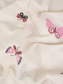 Bavlnená obliečka na vankúš Renforcé 40 × 60 cm – Motýlci béžová