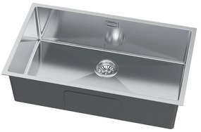 Erga HD, 1-komorový oceľový drez 740x440x210 mm, oceľová, ERG-MLS-HD7444