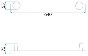 Rea Aristo, kúpeľňový vešiak 64cm, 16101, zlatá matná, REA-98505