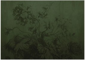 Vliesová tapeta Gradient Flowers Green