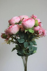 Ružová umelá kytica ranunculusov 51cm