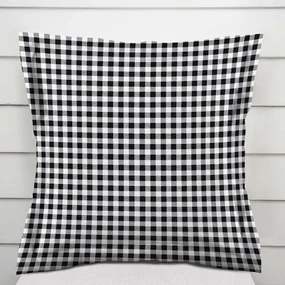 Biante Bavlnená obliečka na vankúš s lemom Sandra SA-060 Čierno-biele kocky 60 x 60 cm