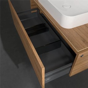 VILLEROY &amp; BOCH Legato závesná skrinka pod umývadlo na dosku (umývadlo v strede), 1 zásuvka, 1000 x 500 x 380 mm, Oak Kansas, B75500RH