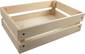 AMADEA Drevená skladacia bednička z masívneho dreva, 40x27x12 cm