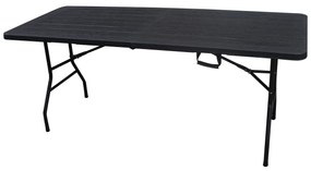 Autronic Záhradný stôl, kov, plast, čierny,AZ-K100 3 BK
