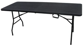 Autronic Záhradný stôl, kov, plast, čierny,AZ-K100 3 BK