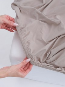Jersey plachta s elastanom Deluxe 140 × 200 cm – cappuccino