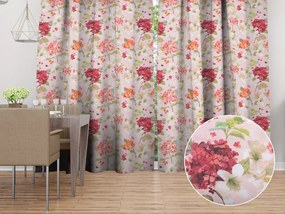 Biante Dekoračný záves Leona LN-118 Hortenzie a ľalie na ružovom 130x170 cm