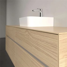 VILLEROY &amp; BOCH Collaro závesná skrinka pod umývadlo na dosku (umývadlo v strede), 4 zásuvky, s LED osvetlením, 1600 x 500 x 548 mm, Nordic Oak, C104B0VJ