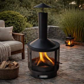 Záhradný krb BestBerg OH-75 / oceľ / čierna
