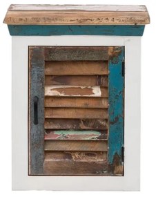 furniture-nabytek.cz - Masívna kúpeľňová nástenná skrinka Perth z recyklovaného dreva, lakovaná, biela / farebná