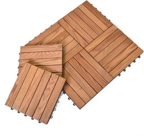 Podlahové dlaždice z jaseňového dreva v súprave 6 ks Rojaplast - Thermowood