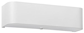 Nástenné svietidlo Lokko, 1x biele textilné tienidlo, (biele sklo), (45 cm)