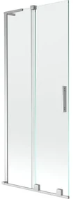 Mexen Velar L, 2-krídlová posuvná vaňová zástena 80 x 150 cm, 8mm číre sklo, chrómový profil, 896-080-003-01-01