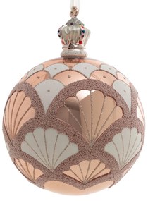 SKLENENÁ VIANOČNÁ BANKA NA STROMČEK (FI) 12 CM VZOROVANÁ