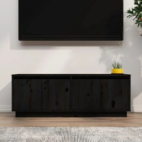 TV skrinka čierna 110x34x40 cm masívna borovica