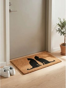 Hnedá kokosová rokožka s mačkami Cat - 75*45*1 cm