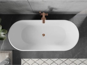 Mexen Flavia, voľne stojaca vaňa 170 x 75 cm, biela, ružové zlato prepad, 54031708000-60