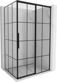 Mexen Rox sprchová kabína posuvná pravá 155 x 70 cm, čierna mriežka, čierna - 8C2-155-070-70-77-P
