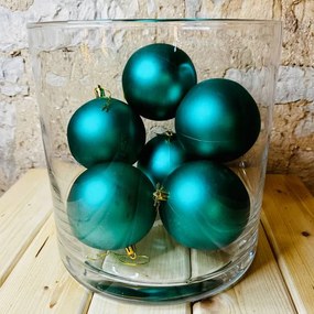 DECOLED Plastová lopta, 10 cm, pávia zelená, 6x matná