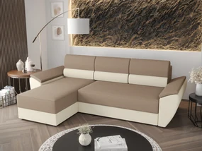 Rohová sedacia súprava Radiant L2 (béžová + krémová) (L). Akcia -20%. Vlastná spoľahlivá doprava až k Vám domov. 1062222
