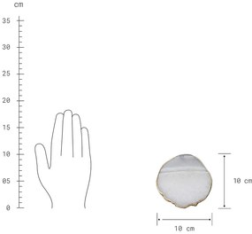 CRYSTAL Podtácok z drahých kameňov 10 cm - biela