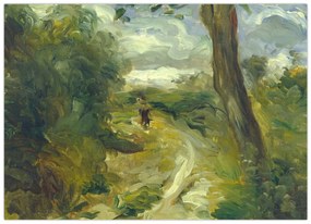 Sklenený obraz - Auguste Renoir, Landscape between Storms, reprodukcia (70x50 cm)
