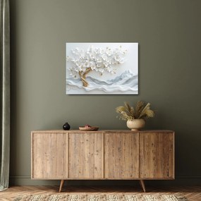 Sklenený obraz – 3D elegantný strom života (70x50 cm)