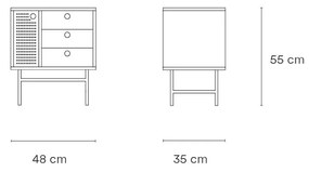 Nočný stolík punto biely 55 x 35 MUZZA