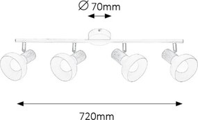 Rabalux HOLLY stropné bodové svietidlo max. 4x40W | E14 | IP20 - biela, svetlé drevo