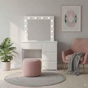 Toaletný stolík BELLA so zrkadlom a LED osvetlením PHO4868