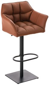 Barová stolička Damas B1 ~ koženka, čierny rám - Svetlo hnedá