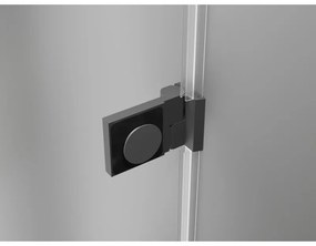 Mexen Lunar-B, výklopný sprchový kút ľavý 80 x 80 cm, 8mm číre sklo, grafitový profil, 832-080-080-95-00-L