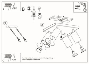 Stropné svietidlo RING 4 chróm