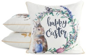 VEĽKONOČNÁ DEKORAČNÁ OBLIEČKA NA VANKÚŠ EASTER52 45X45 CM VZOROVANÁ