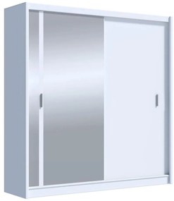 Šatní skriňa so zrkadlom SABRINA 203x215 cm biela