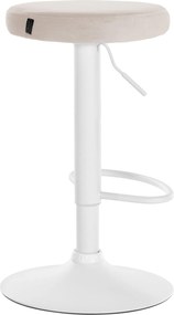 Barová stolička Ponte - zamat, biely rám - Krémová