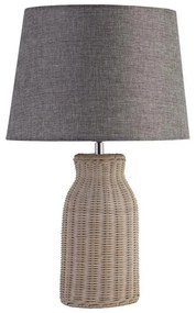 Searchlight EU60090WH - Stolná lampa LIDO 1xE14/7W/230V ratan/šedá