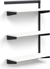 Nástenný regál RELY, prídavná sekcia, laminátové police, 1221x900x300 mm, antracit/biela