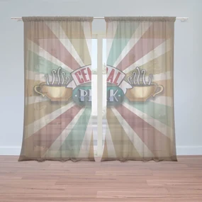 Sablio Záclony Seriál Priatelia CENTRAL PERK Abstrakcia: 2ks 150x250cm