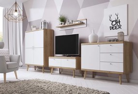 Komoda Primo, dub riviera/biela