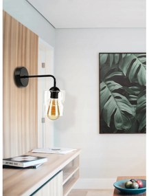 BERGE LED nástenné svietidlo sklenené rolovacie štvorcové - priehľadné