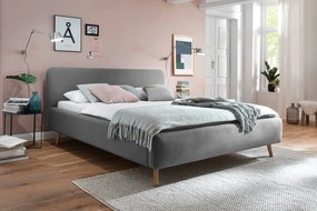 Čalúnená posteľ taupe 140 x 200 cm svetlosivá MUZZA