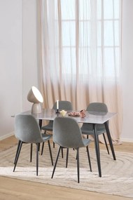 Jídelní stůl Wicklow 140 cm  šedý mramor/černý