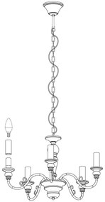 Eglo 49851 - Luster CAPOSILE 5xE14/40W/230V