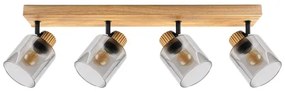 Brilagi - Bodové svietidlo HYGGE 4xE14/15W/230V kaučukovník/dymové