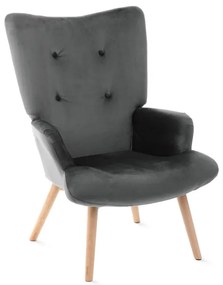 Hojdacie kreslo B2 MOSS PLUS 2v1 zamatovo sivé 890050