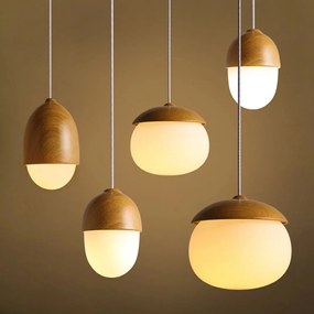 Toolight - závená lampa E27 60W APP952-1CP, hnedá-biela, OSW-04035