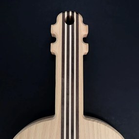 AMADEA Drevená doštička v tvare huslí, masívne drevo, 40x18x2 cm