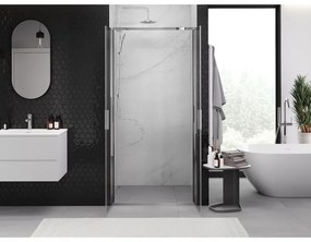 Mexen Exo, dvojkrídlové sprchové dvere 80x200 cm, 6mm číre sklo, chrómový profil, 814-080-000-01-00